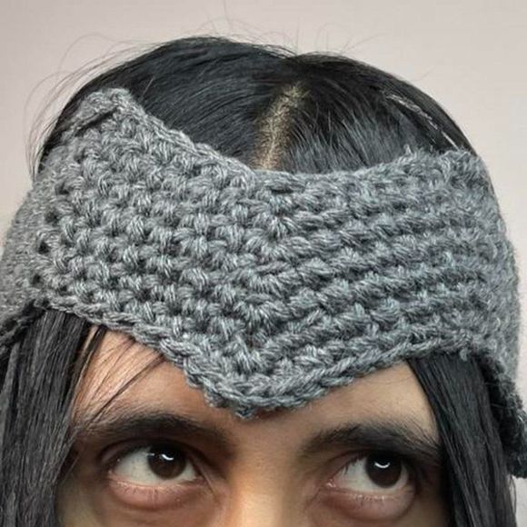 ervineliud Accessories - Handmade Crochet Knit Headband Grey Spring Superhero Cosplay Boy Girl Modern